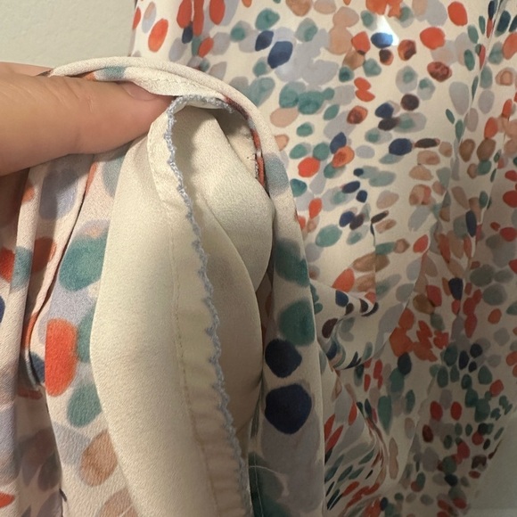 Anthropologie Maeve Flutter Sleeve High Low Dress Watercolor Dot Size‎ Small - Picture 12 of 13